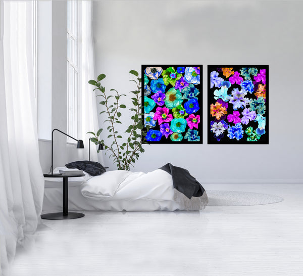 D's Beach Roses Photomontage - Fuchsia Cool Print