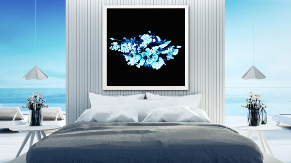 Bouquet 91 Soft Turquoise: Framed