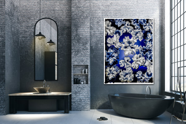 FB's Iris Photomontage Blue Story, Version 6: Framed