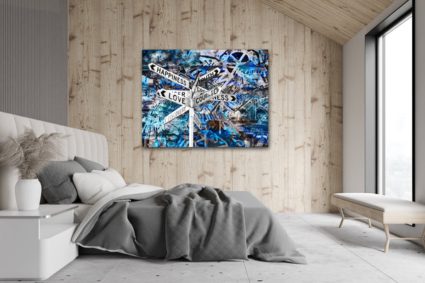 Love + Courage Blue: Framed