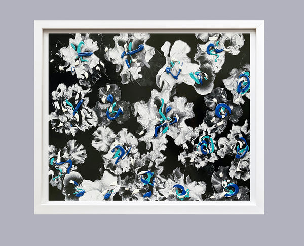 Hand Painted Flower Montages: Framed