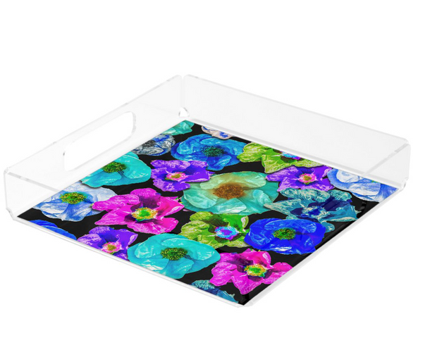 "D's Beach Roses" Lucite Tray -2 Versions