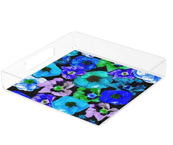"D's Beach Roses" Lucite Tray -2 Versions