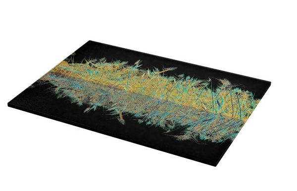"Blowing in the Wind Black Ground" Glass Cutting Board