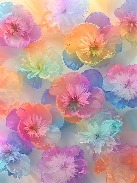 "The Florals" Pastel Composites Nos. 1-2-3-4