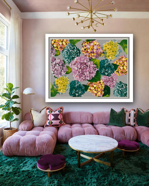 Alexa’s Hydrangeas Photomontage REMIX Version 6 -  30 x 40 Print