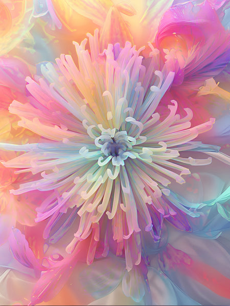 "The Florals" Pastel Composites Nos. 1-2-3-4
