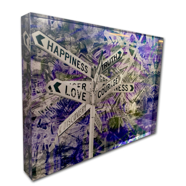 Love + Courage Purple Photo Block