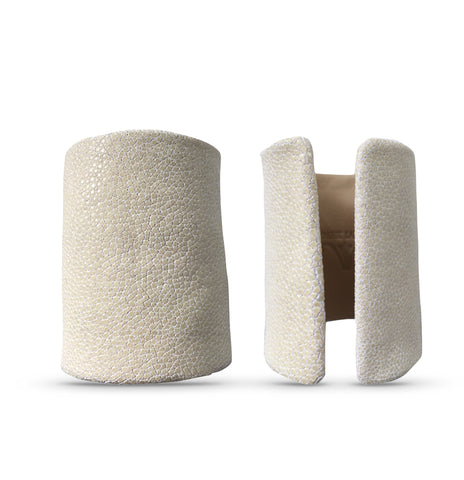 Snow Stingray Soft Leather Cuff, Extra Wide