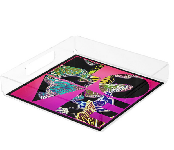 Love and Butterflies Lucite Tray