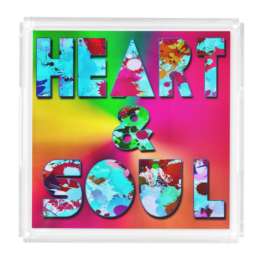 "Heart & Soul" Lucite Tray
