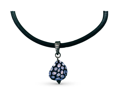 Tanzanite Leather Choker