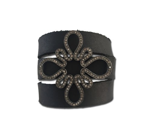 The Wave Bracelet Black Napa